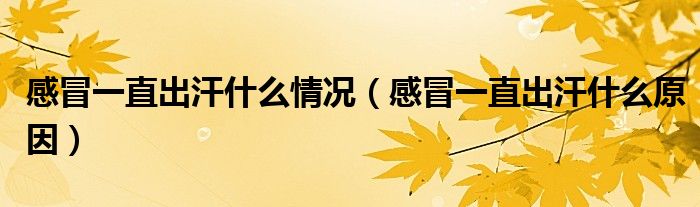 感冒一直出汗什么情況（感冒一直出汗什么原因）