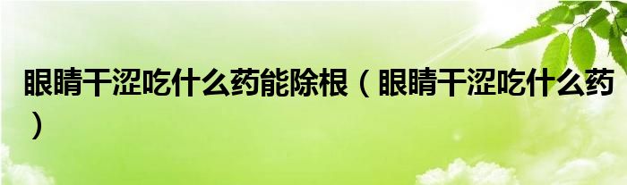 眼睛干澀吃什么藥能除根（眼睛干澀吃什么藥）
