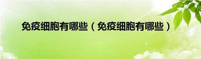 免疫細(xì)胞有哪些（免疫細(xì)胞有哪些）