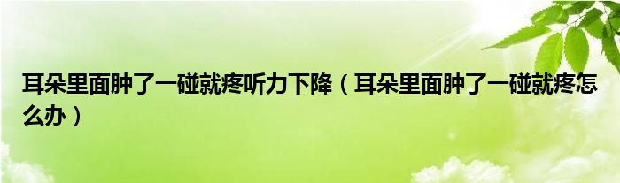 耳朵里面腫了一碰就疼聽(tīng)力下降（耳朵里面腫了一碰就疼怎么辦）