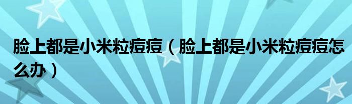 臉上都是小米粒痘痘（臉上都是小米粒痘痘怎么辦）