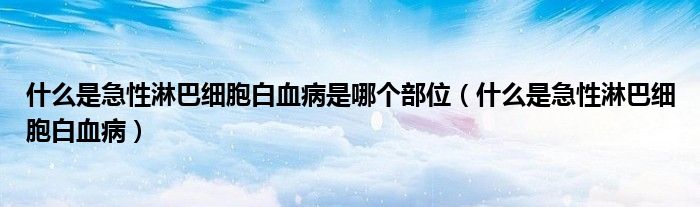 什么是急性淋巴細(xì)胞白血病是哪個部位（什么是急性淋巴細(xì)胞白血?。?class='thumb lazy' /></a>
		    <header>
		<h2><a  href=
