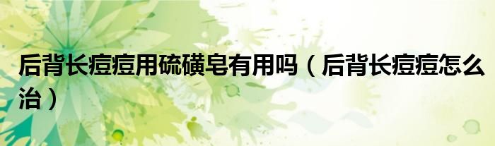 后背長(zhǎng)痘痘用硫磺皂有用嗎（后背長(zhǎng)痘痘怎么治）