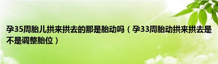 孕35周胎兒拱來拱去的那是胎動嗎（孕33周胎動拱來拱去是不是調(diào)整胎位）