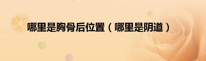 哪里是胸骨后位置（哪里是陰道）