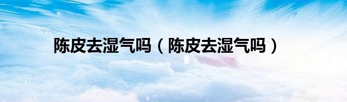 陳皮去濕氣嗎（陳皮去濕氣嗎）