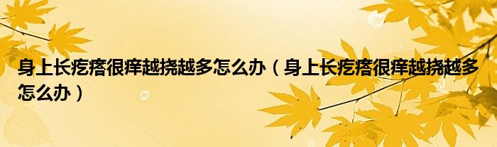 身上長疙瘩很癢越撓越多怎么辦(身上長疙瘩很癢越撓越多怎么辦)