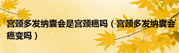 宮頸多發(fā)納囊會是宮頸癌嗎（宮頸多發(fā)納囊會癌變嗎）