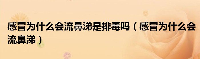 感冒為什么會(huì)流鼻涕是排毒嗎（感冒為什么會(huì)流鼻涕）