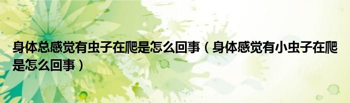 身體總感覺有蟲子在爬是怎么回事（身體感覺有小蟲子在爬是怎么回事）