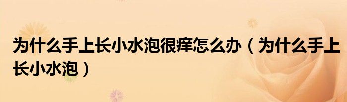 為什么手上長小水泡很癢怎么辦（為什么手上長小水泡）
