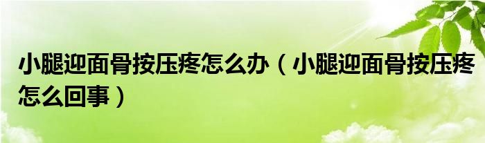 小腿迎面骨按壓疼怎么辦（小腿迎面骨按壓疼怎么回事）