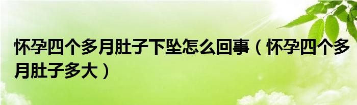 懷孕四個多月肚子下墜怎么回事（懷孕四個多月肚子多大）