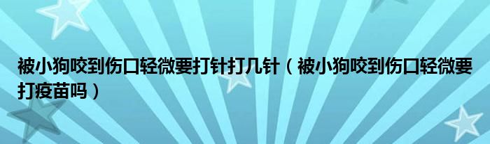 被小狗咬到傷口輕微要打針打幾針（被小狗咬到傷口輕微要打疫苗嗎）