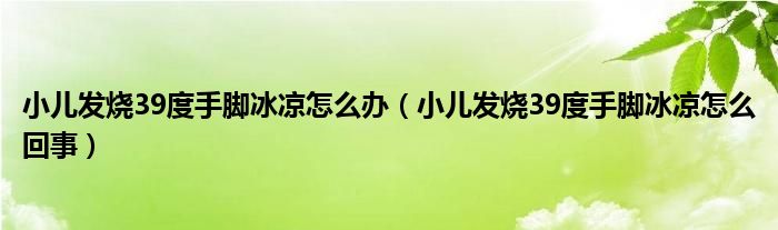 小兒發(fā)燒39度手腳冰涼怎么辦（小兒發(fā)燒39度手腳冰涼怎么回事）