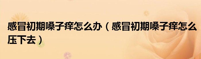 感冒初期嗓子癢怎么辦(感冒初期嗓子癢怎么壓下去)