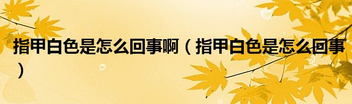 指甲白色是怎么回事?。ㄖ讣装咨窃趺椿厥拢?class='thumb lazy' /></a>
		    <header>
		<h2><a  href=