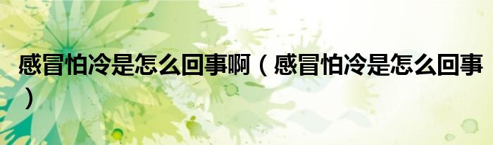 感冒怕冷是怎么回事啊(感冒怕冷是怎么回事)