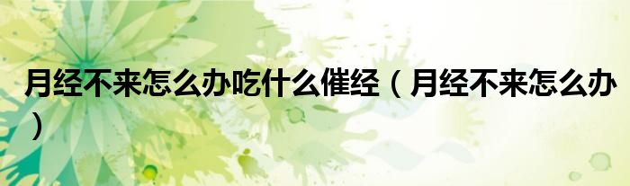 月經(jīng)不來怎么辦吃什么催經(jīng)（月經(jīng)不來怎么辦）