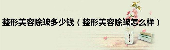 整形美容除皺多少錢(qián)（整形美容除皺怎么樣）