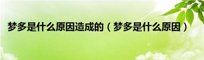 夢(mèng)多是什么原因造成的（夢(mèng)多是什么原因）