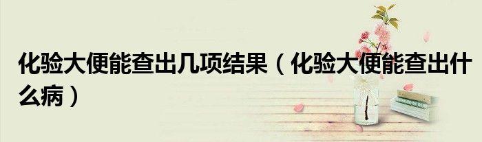 化驗(yàn)大便能查出幾項(xiàng)結(jié)果（化驗(yàn)大便能查出什么?。?class='thumb lazy' /></a>
		    <header>
		<h2><a  href=