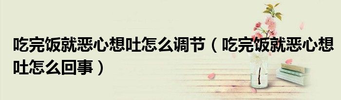 吃完飯就惡心想吐怎么調(diào)節(jié)（吃完飯就惡心想吐怎么回事）