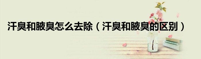 汗臭和腋臭怎么去除(汗臭和腋臭的區(qū)別)
