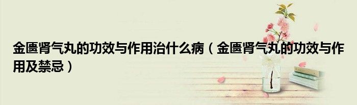 金匱腎氣丸的功效與作用治什么?。ń饏T腎氣丸的功效與作用及禁忌）
