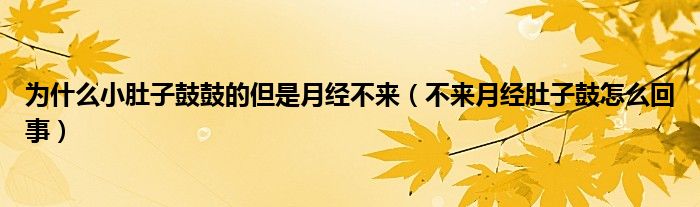 為什么小肚子鼓鼓的但是月經(jīng)不來（不來月經(jīng)肚子鼓怎么回事）