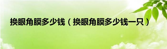 換眼角膜多少錢（換眼角膜多少錢一只）