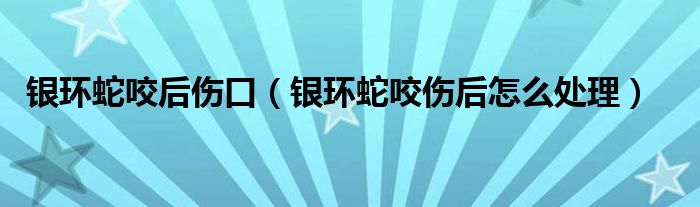 銀環(huán)蛇咬后傷口（銀環(huán)蛇咬傷后怎么處理）