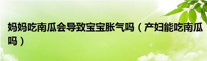 媽媽吃南瓜會導(dǎo)致寶寶脹氣嗎（產(chǎn)婦能吃南瓜嗎）