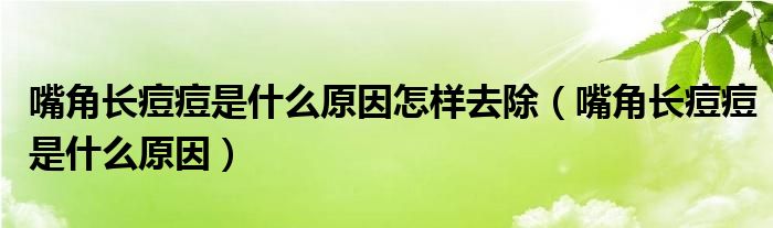 嘴角長(zhǎng)痘痘是什么原因怎樣去除（嘴角長(zhǎng)痘痘是什么原因）