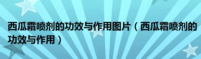 西瓜霜噴劑的功效與作用圖片（西瓜霜噴劑的功效與作用）