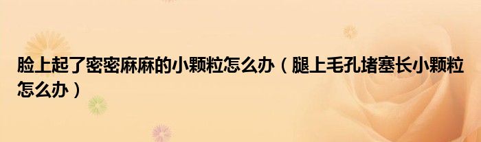 臉上起了密密麻麻的小顆粒怎么辦（腿上毛孔堵塞長小顆粒怎么辦）