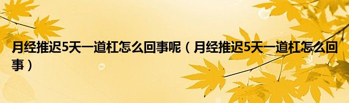 月經(jīng)推遲5天一道杠怎么回事呢（月經(jīng)推遲5天一道杠怎么回事）