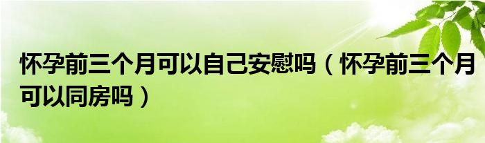 懷孕前三個(gè)月可以自己安慰嗎（懷孕前三個(gè)月可以同房嗎）