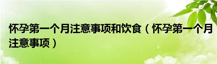 懷孕第一個(gè)月注意事項(xiàng)和飲食（懷孕第一個(gè)月注意事項(xiàng)）