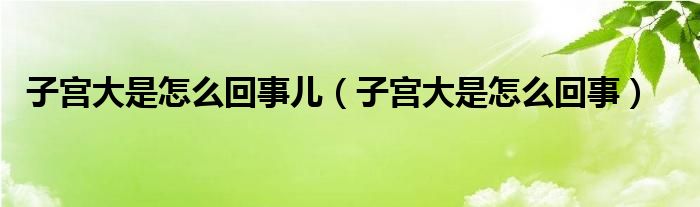 子宮大是怎么回事兒（子宮大是怎么回事）