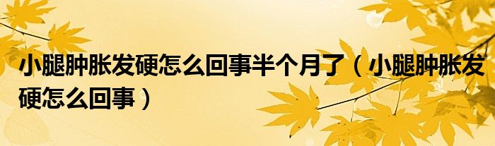 小腿腫脹發(fā)硬怎么回事半個月了（小腿腫脹發(fā)硬怎么回事）