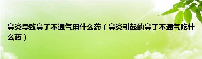 鼻炎導(dǎo)致鼻子不通氣用什么藥（鼻炎引起的鼻子不通氣吃什么藥）