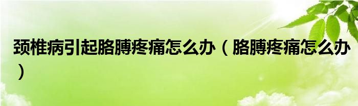 頸椎病引起胳膊疼痛怎么辦（胳膊疼痛怎么辦）