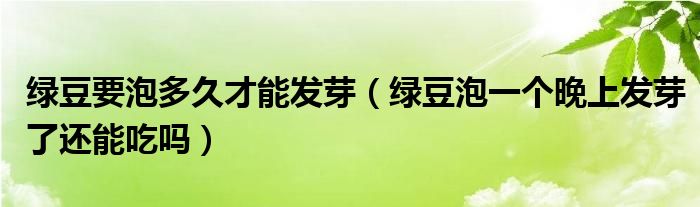 綠豆要泡多久才能發(fā)芽（綠豆泡一個(gè)晚上發(fā)芽了還能吃嗎）