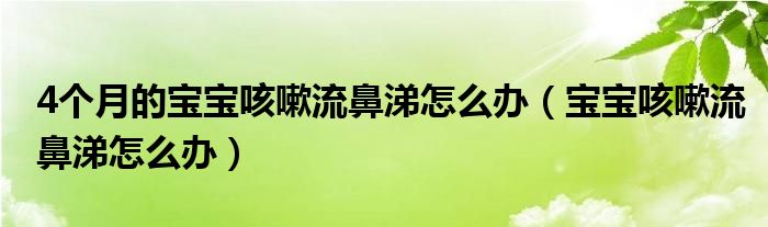 4個(gè)月的寶寶咳嗽流鼻涕怎么辦（寶寶咳嗽流鼻涕怎么辦）