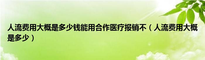 人流費用大概是多少錢能用合作醫(yī)療報銷不（人流費用大概是多少）