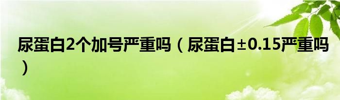 尿蛋白2個(gè)加號(hào)嚴(yán)重嗎（尿蛋白±0.15嚴(yán)重嗎）