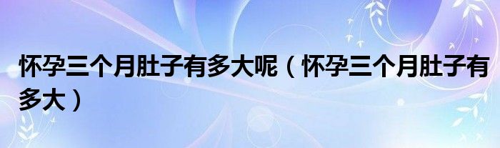 懷孕三個(gè)月肚子有多大呢（懷孕三個(gè)月肚子有多大）