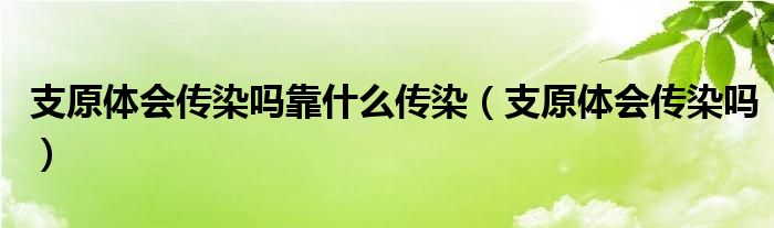 支原體會(huì)傳染嗎靠什么傳染（支原體會(huì)傳染嗎）