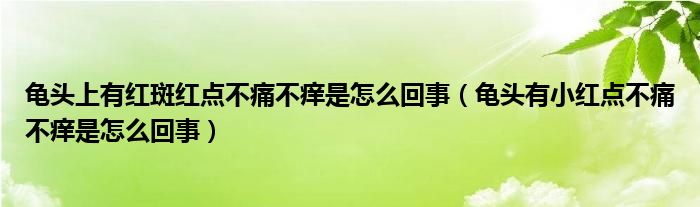 龜頭上有紅斑紅點(diǎn)不痛不癢是怎么回事（龜頭有小紅點(diǎn)不痛不癢是怎么回事）